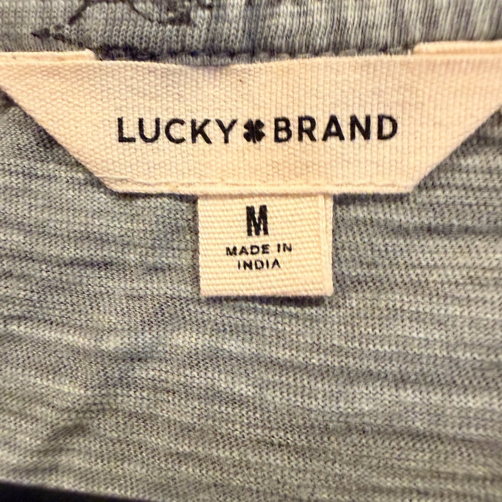 Lucky Brand Gray Floral V-Neck Tee - Picture 3 of 4